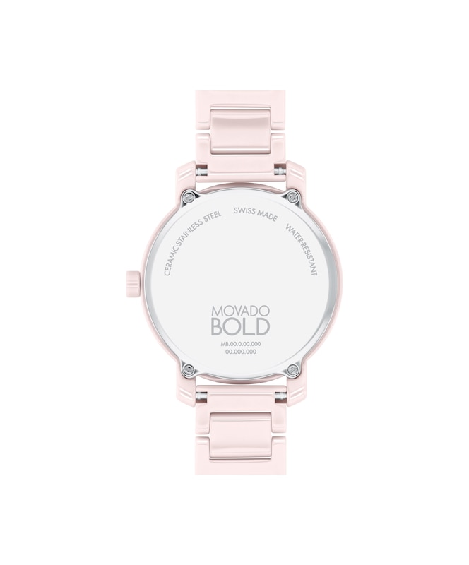 Movado BOLD Evolution 2.0 Pink Ceramic Women's Watch 3601234