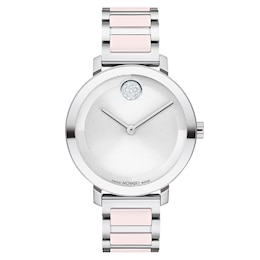 Movado BOLD Evolution 2.0 Pink Ceramic Inserts Women's Watch 3601236