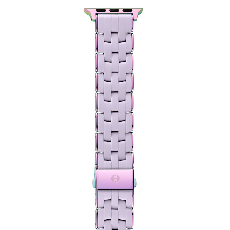 Main Image 1 of MICHELE Gentle Lavender Silicone & Iridescent Stainless Steel Apple Watch Strap MS20AS0015