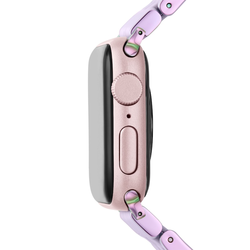 Main Image 2 of MICHELE Gentle Lavender Silicone & Iridescent Stainless Steel Apple Watch Strap MS20AS0015