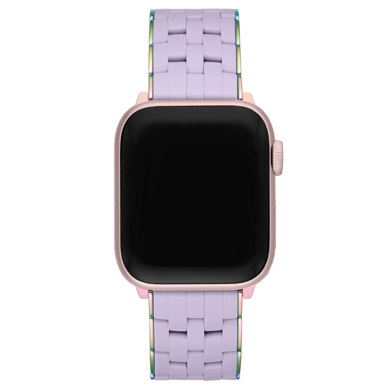 Main Image 4 of MICHELE Gentle Lavender Silicone & Iridescent Stainless Steel Apple Watch Strap MS20AS0015