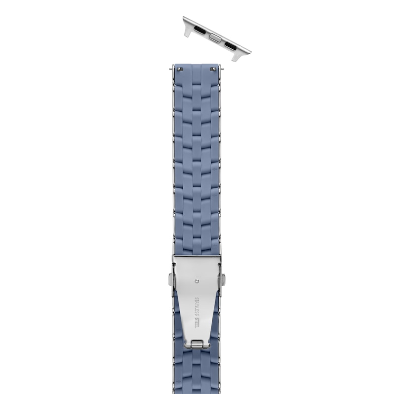 Main Image 6 of MICHELE Blue Dusk Silicone & Stainless Steel Apple Watch Strap MS20AS0016