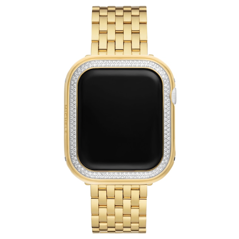 Main Image 3 of MICHELE Diamond Apple Watch Case 18K Gold-Plated Stainless Steel MWAB745001