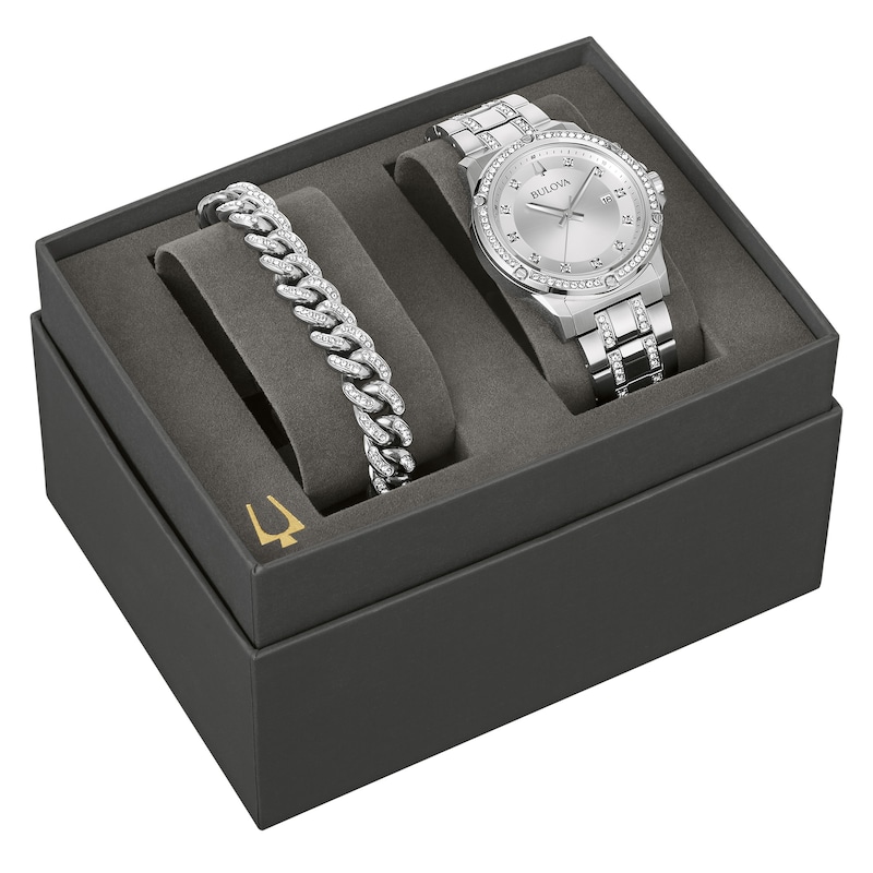 Main Image 1 of Bulova Crystal Collection Men's Watch & Bracelet Gift Set 96K114