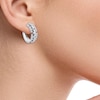Thumbnail Image 3 of Diamond Hoop Earrings 2 ct tw Round/Baguette 14K White Gold