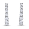 Thumbnail Image 1 of Diamond Hoop Earrings 1 ct tw Round 14K White Gold