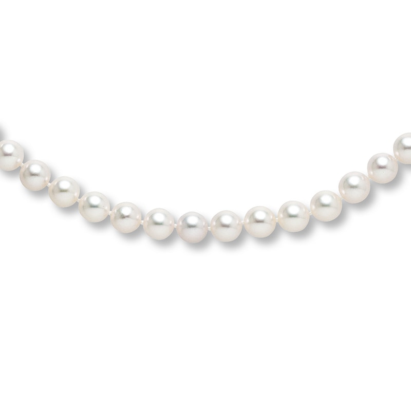 Cultured Pearl Necklace 14K White Gold 18" Length