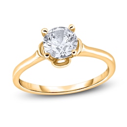 Diamond Solitaire Floral Engagement Ring 1-1/2 ct tw Round 14K Yellow Gold (I2/I)