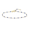 Thumbnail Image 1 of Bead Bracelet Blue Enamel 14K Yellow Gold 7.5&quot;