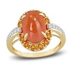 Thumbnail Image 0 of Natural Orange Moonstone & Natural Citrine Ring 1/10 ct tw Round 14K Yellow Gold