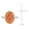 Thumbnail Image 3 of Natural Orange Moonstone & Natural Citrine Ring 1/10 ct tw Round 14K Yellow Gold