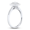 Thumbnail Image 2 of Diamond Engagement Ring 1/3 ct tw Princess/Round 14K White Gold