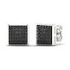 Thumbnail Image 4 of Men's Black Diamond Stud Earrings 1/2 ct tw Round 10K White Gold