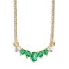 Thumbnail Image 1 of Natural Emerald Necklace 1/15 ct tw Diamonds 14K Yellow Gold 18&quot;