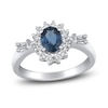 Thumbnail Image 0 of Natural Blue Sapphire Ring 1/3 ct tw Diamonds 14K White Gold