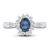 Thumbnail Image 1 of Natural Blue Sapphire Ring 1/3 ct tw Diamonds 14K White Gold