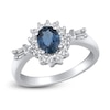 Thumbnail Image 2 of Natural Blue Sapphire Ring 1/3 ct tw Diamonds 14K White Gold