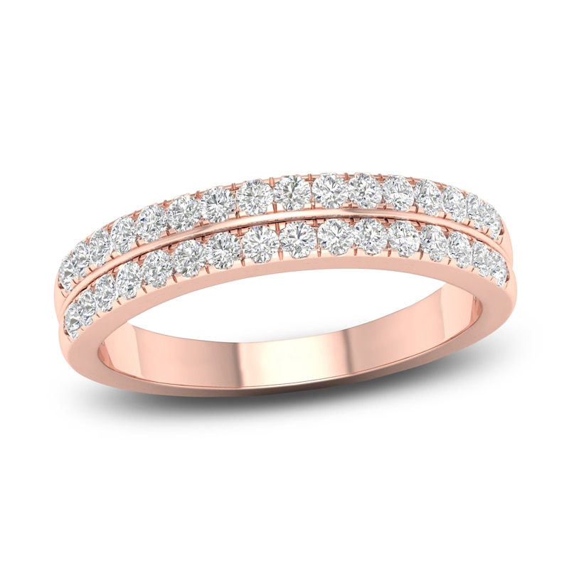 Diamond Wedding Band 1/2 ct tw Round 14K Rose Gold