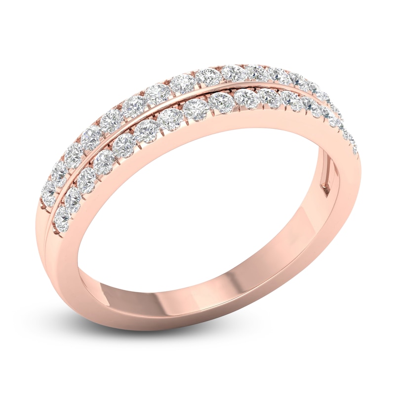 Diamond Wedding Band 1/2 ct tw Round 14K Rose Gold