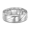 Thumbnail Image 3 of Men's Satin Wedding Band Platinum 6.0mm