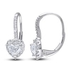 Thumbnail Image 1 of Diamond Heart Earrings 1 ct tw Heart/Round 14K White Gold