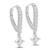 Thumbnail Image 2 of Diamond Drop Earrings 5/8 ct tw Princess/Round 14K White Gold