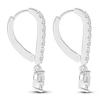 Thumbnail Image 3 of Diamond Drop Earrings 5/8 ct tw Princess/Round 14K White Gold