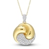 Thumbnail Image 1 of Diamond Love Knot Necklace 1/6 ct tw Round 14K Yellow Gold 17&quot;