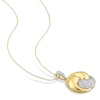 Thumbnail Image 2 of Diamond Love Knot Necklace 1/6 ct tw Round 14K Yellow Gold 17&quot;