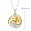 Thumbnail Image 3 of Diamond Love Knot Necklace 1/6 ct tw Round 14K Yellow Gold 17&quot;