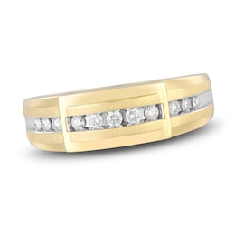 Men's Diamond Anniversary Band 1/4 ct tw Round 14K Yellow Gold