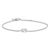 Thumbnail Image 1 of Diamond Initial S Bracelet 1/20 ct tw Round 14K White Gold 7"