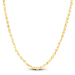 Men's Solid Diamond-Cut Rope Chain Necklace 14K Yellow Gold 20&quot; 5.0mm