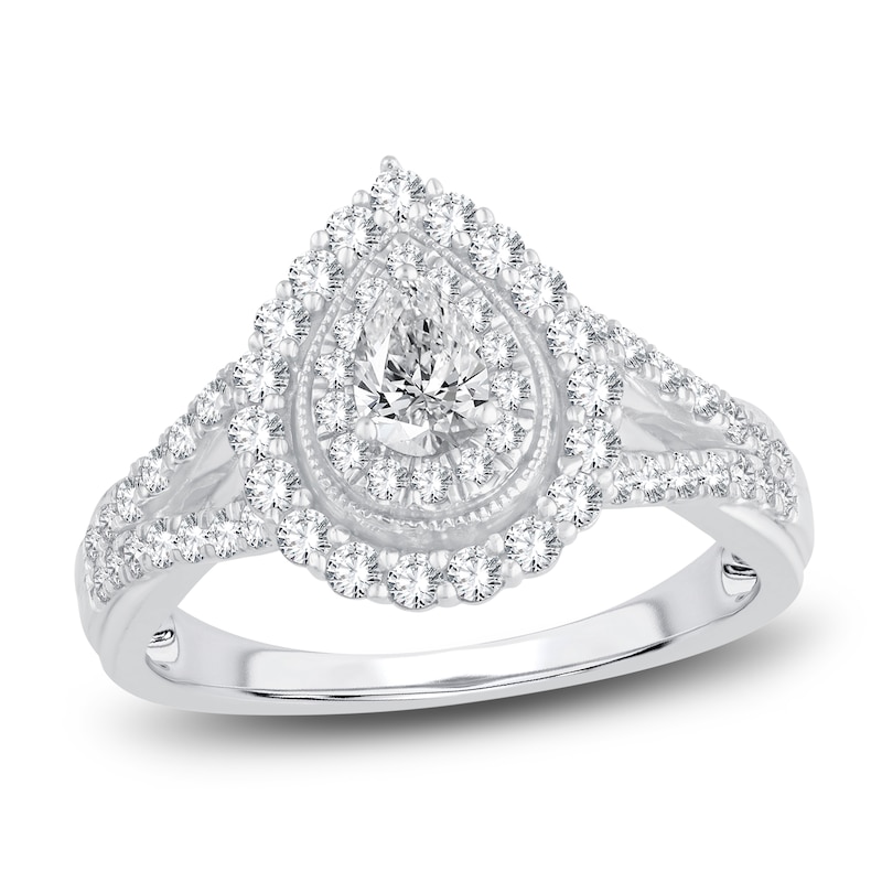 Diamond Engagement Ring 1 ct tw Pear/Round 14K White Gold | Jared