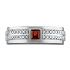 Thumbnail Image 3 of Men's Natural Garnet Anniversary Band 1/4 ct tw Diamonds 14K White Gold