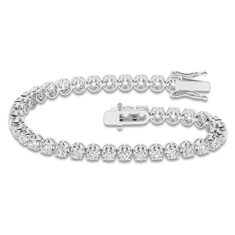 Main Image 1 of Lab-Created Diamond Tennis Bracelet 5 ct tw 14K White Gold 7.25&quot;