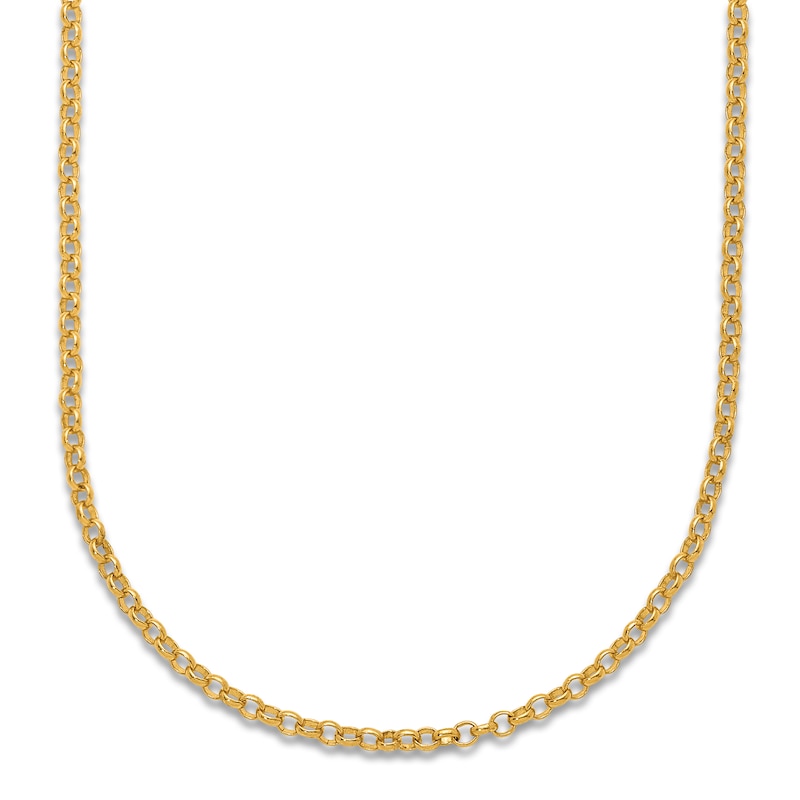 High-Polish Rolo Link Chain 24K Yellow Gold 20" 2.1mm