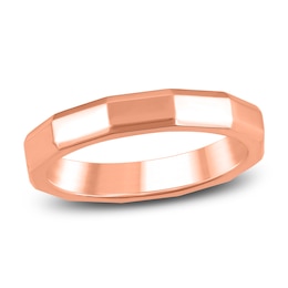 High-Polish Angled Wedding Band 14K Rose Gold 3.50mm