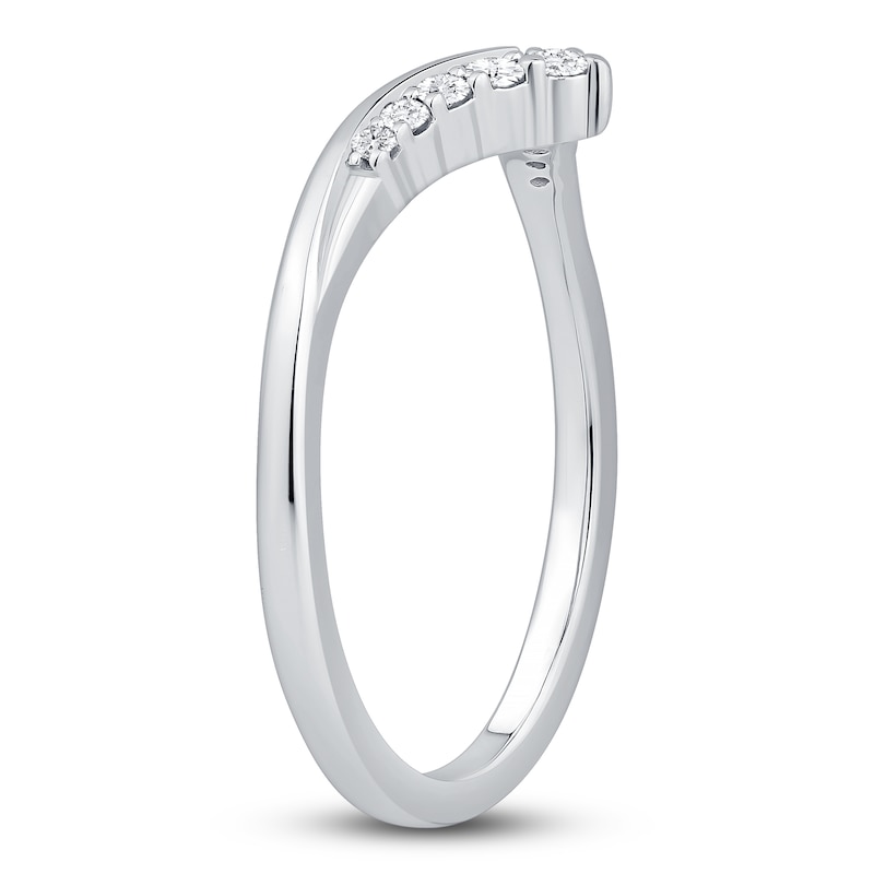 Main Image 2 of Diamond Contour Anniversary Band 1/8 ct tw 14K White Gold