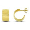 Thumbnail Image 4 of Diamond-Cut Huggie Hoop Earrings 14K Yellow Gold 8mm