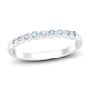 Thumbnail Image 1 of Natural Swiss Blue Topaz Bezel Stackable Ring 10K White Gold