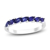 Thumbnail Image 1 of Marquise-Cut Ceylon Lab-Created Sapphire Stackable Ring 10K White Gold