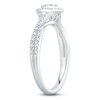 Thumbnail Image 2 of Multi-Diamond Heart Halo Promise Ring 1/5 ct tw 10K White Gold