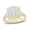 Thumbnail Image 1 of Pnina Tornai Princess-Cut Quad Diamond Halo Engagement Ring 2-1/3 ct tw 14K Yellow Gold