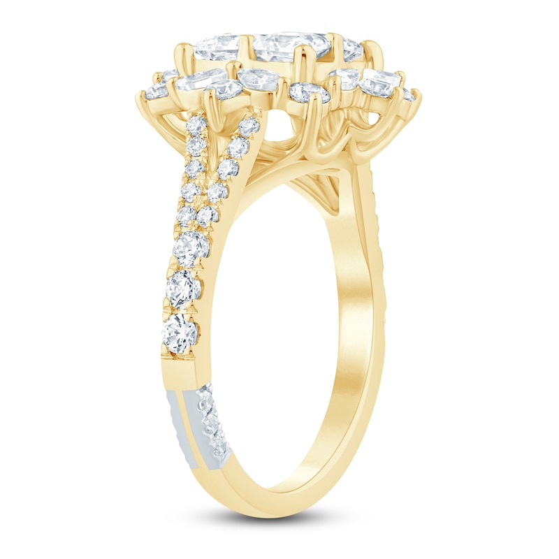 Main Image 2 of Pnina Tornai Princess-Cut Quad Diamond Halo Engagement Ring 2-1/3 ct tw 14K Yellow Gold