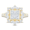 Thumbnail Image 3 of Pnina Tornai Princess-Cut Quad Diamond Halo Engagement Ring 2-1/3 ct tw 14K Yellow Gold