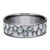 Thumbnail Image 3 of Men's Rock Pattern Comfort-Fit Wedding Band 7.5mm Matte Tantalum & 14K White Gold