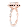 Thumbnail Image 1 of Pnina Tornai Princess-Cut Quad White Diamond & Black Diamond Halo Engagement Ring 1-3/4 ct tw 14K Rose Gold