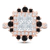 Thumbnail Image 2 of Pnina Tornai Princess-Cut Quad White Diamond & Black Diamond Halo Engagement Ring 1-3/4 ct tw 14K Rose Gold