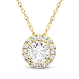 Brilliant Moments Diamond Halo Necklace 1 ct tw 14K Yellow Gold 18